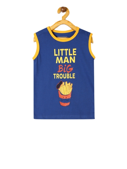 

Cherokee Boys Blue Printed Sleeveless Round Neck T-shirt