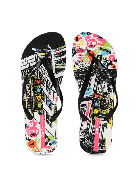 

iPanema Women Black Printed Thong Flip-Flops