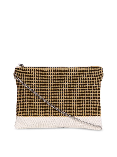 

Diwaah Mustard & Off-White Self Design Sling Bag