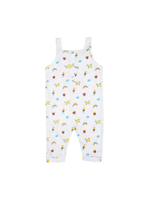 

Allen Solly Junior Girls White Printed Dungarees