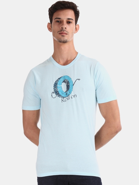 

Colt Men Blue Printed Round Neck T-shirt