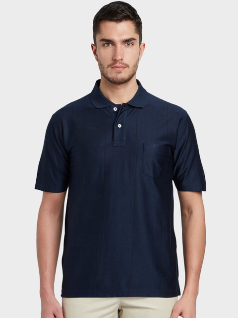 

ColorPlus Men Navy Blue Solid Polo Collar T-shirt