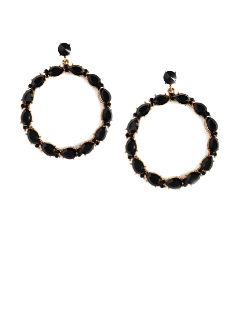 

Foxy Sperks Black Circular Drop Earrings