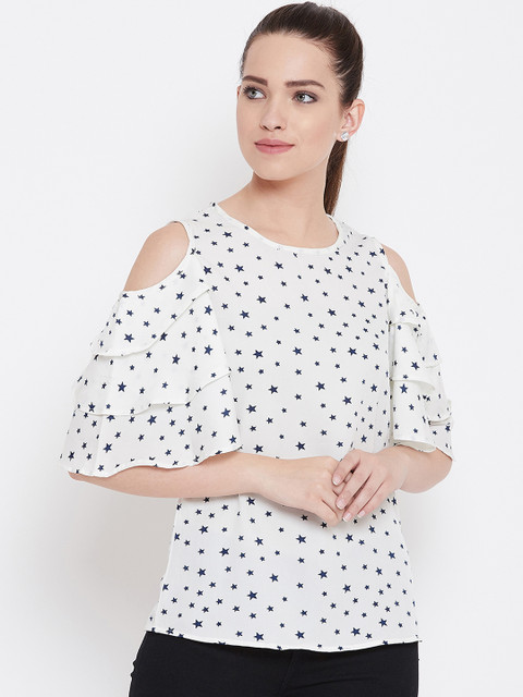 

FIZERA Women White Printed Top