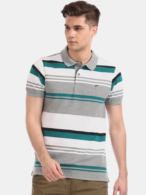 Ruggers Men Multicoloured Striped Polo Collar T-shirt, Multi