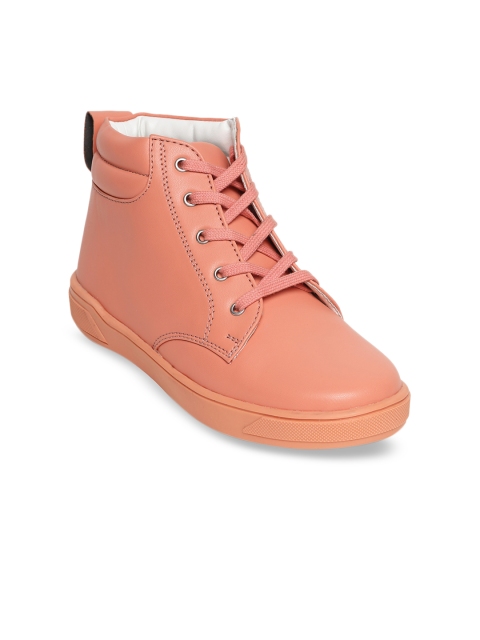 

Bruno Manetti Unisex Peach-Coloured Mid-Top Sneakers