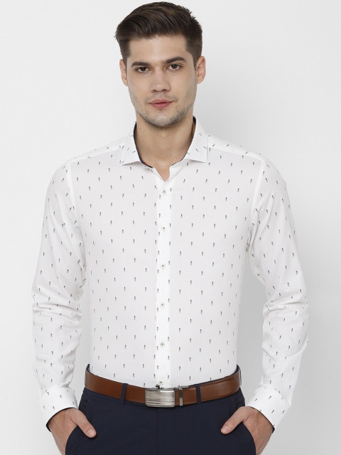 

SIMON CARTER LONDON Men White Slim Fit Printed Formal Shirt