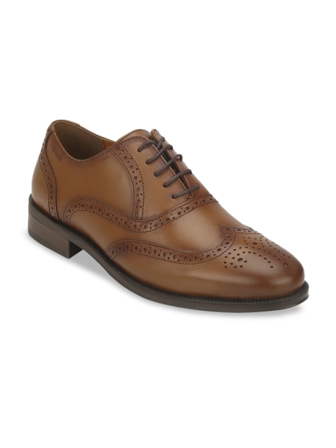 

Red Tape Men Tan Brown Solid Leather Formal Brogues