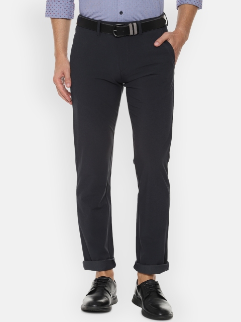 

Allen Solly Men Black Slim Fit Solid Regular Trousers