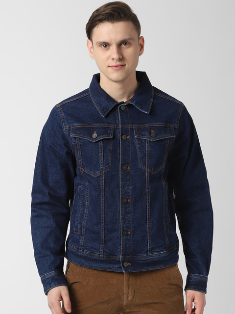 

Peter England Casuals Men Blue Solid Denim Jacket