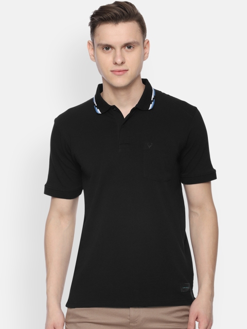 

Allen Solly Men Black Solid Polo Collar T-shirt