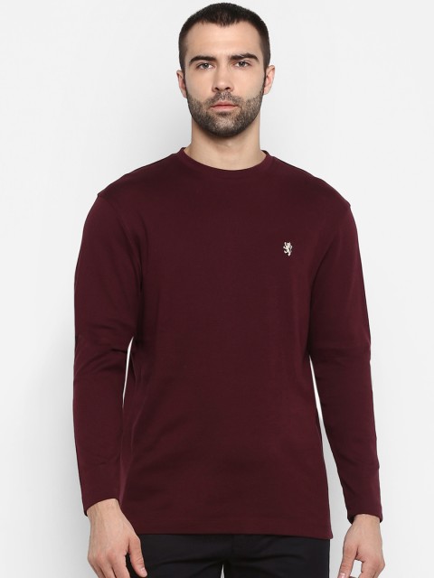 

Red Tape Men Burgundy Solid Round Neck T-shirt