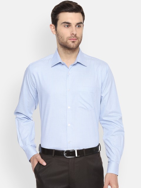 

Van Heusen Men Blue Boxy Micro Checks Checked Formal Shirt