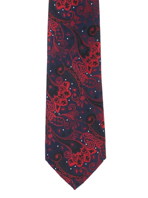 

Peter England Navy Blue & Red Woven Design Broad Tie