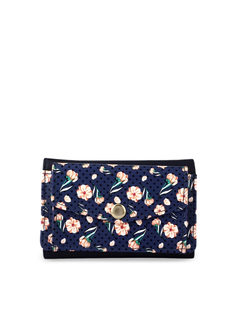 

3 Mad Chicks Women Blue Printed Three Fold Wallet