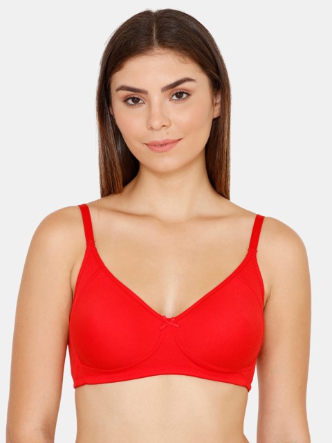 

Zivame Red Solid Non-Wired Non Padded T-shirt Bra ZI1836CORE00RED