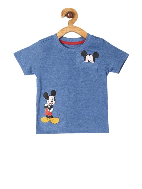 

Colt Boys Blue Mickey MousePrinted Round Neck T-shirt