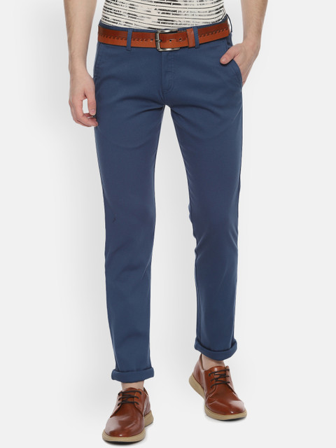 

Allen Solly Men Blue Slim Fit Solid Regular Trousers