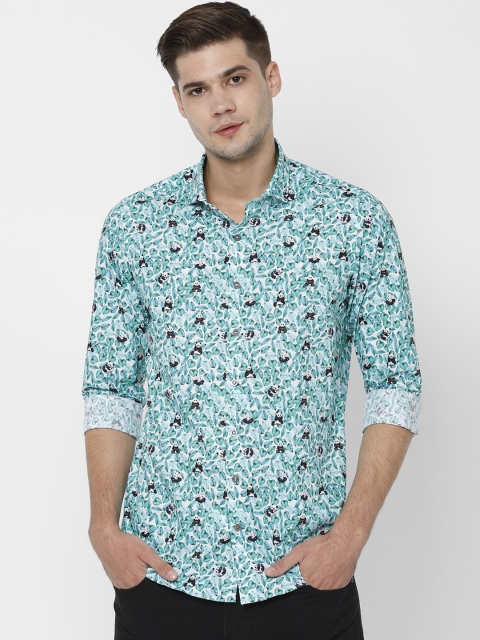 

SIMON CARTER LONDON Men Green Slim Fit Printed Casual Shirt