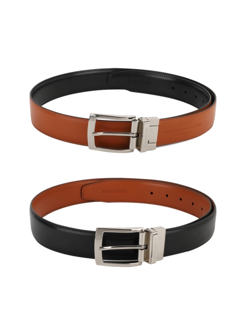 

Peter England Men Black & Brown Solid Belt