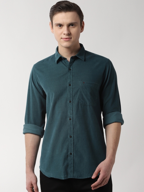 

Peter England Casuals Men Teal Slim Fit Solid Casual Shirt