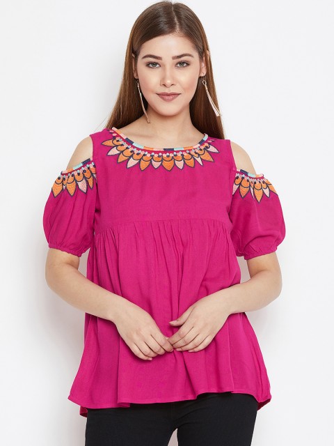 

FIZERA Women Pink Solid Top