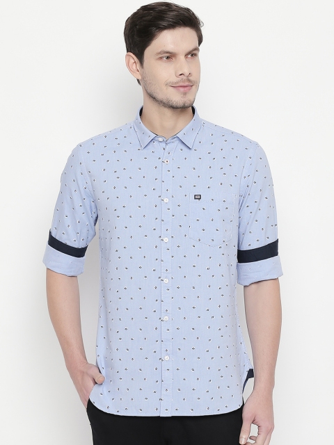 

BYFORD by Pantaloons Men Blue Slim Fit Printed Casual Shirt