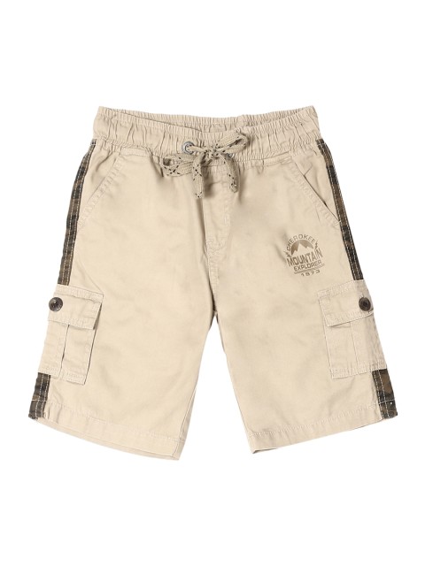 

Cherokee Boys Beige Solid Regular Fit Cargo Shorts