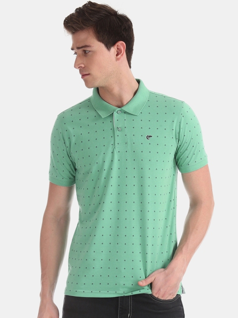 

Ruggers Men Green Printed Polo Collar T-shirt
