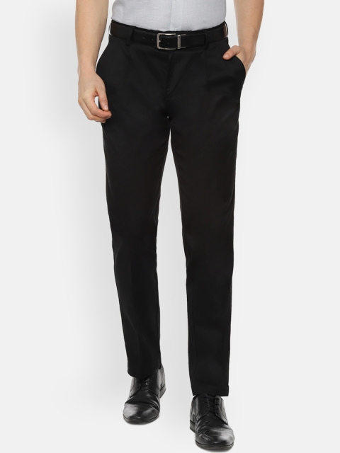 

Louis Philippe Men Black Regular Fit Solid Formal Trousers