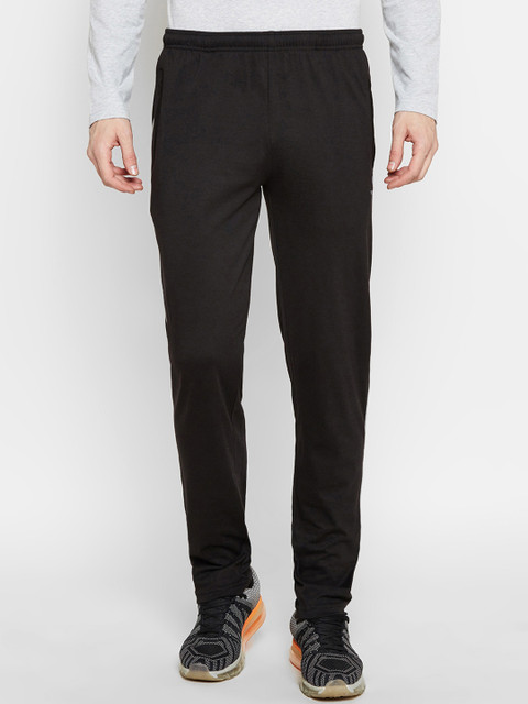 

BODYACTIVE Men Black Solid Regular-Fit Trackpants