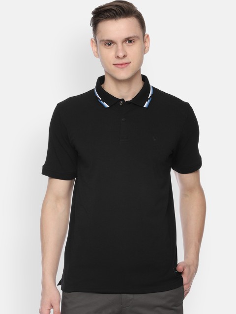 

Allen Solly Men Black Solid Polo Collar T-shirt