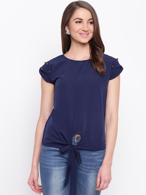 

Mayra Women Navy Blue Embellished Top