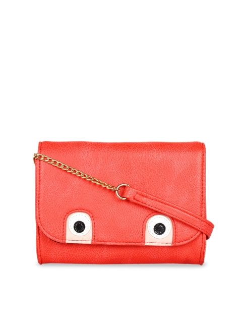 

3 Mad Chicks Peach-Coloured Embellished Sling Bag