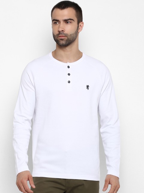 

Red Tape Men White Solid Henley Neck T-shirt