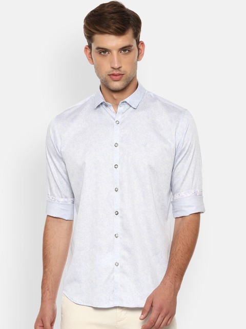 

V Dot Men Blue Slim Fit Printed Casual Shirt