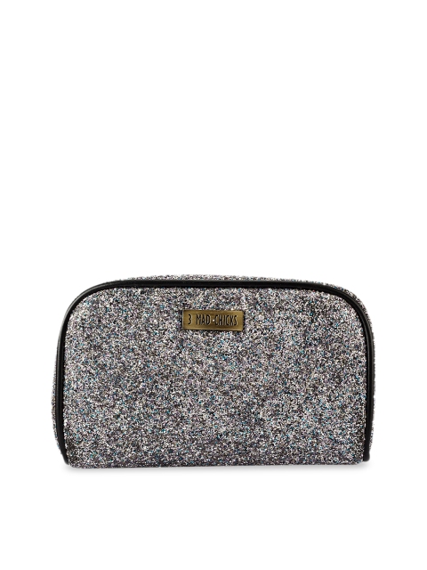 

3 Mad Chicks Silver-Toned Embellished Clutch