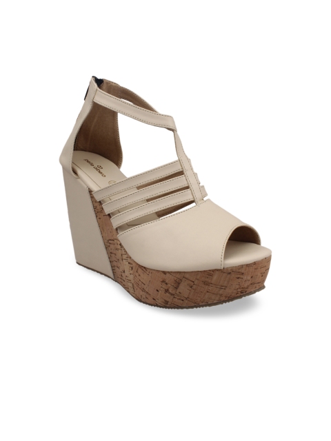

pelle albero Women Cream-Coloured Solid Peep Toes