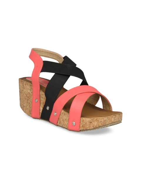

pelle albero Women Peach-Coloured & Black Colourblocked Heels