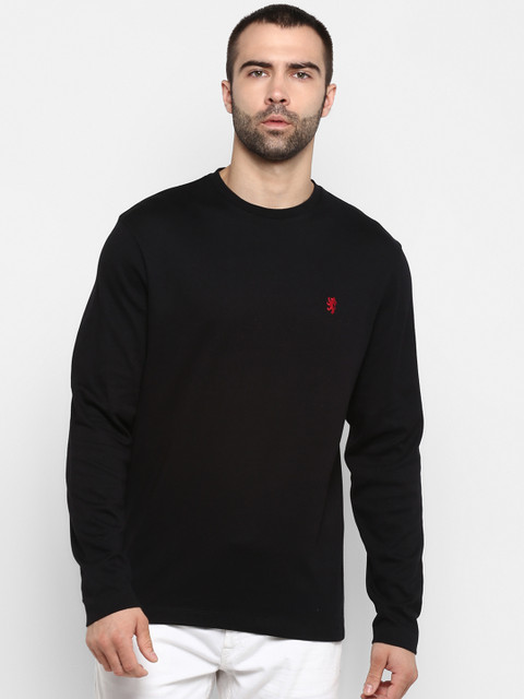 

Red Tape Men Black Solid Round Neck T-shirt
