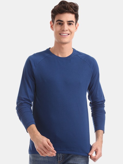 

Cherokee Men Blue Solid Slim-Fit Round Neck T-shirt