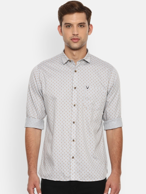

Allen Solly Men Grey Slim Fit Printed Casual Shirt