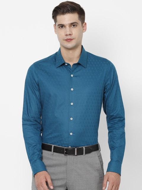 

SIMON CARTER LONDON Men Blue Slim Fit Self Design Formal Shirt