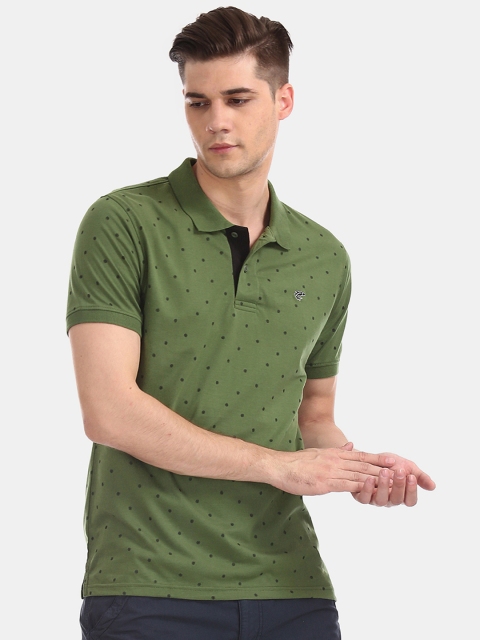 

Ruggers Men Green Printed Polo Collar T-shirt