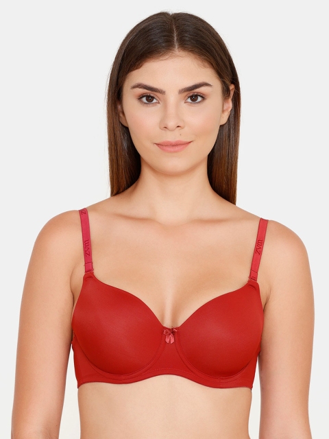 

Zivame Red & Red Solid Underwired Lightly Padded T-shirt Bra ZI1952FASH00RED