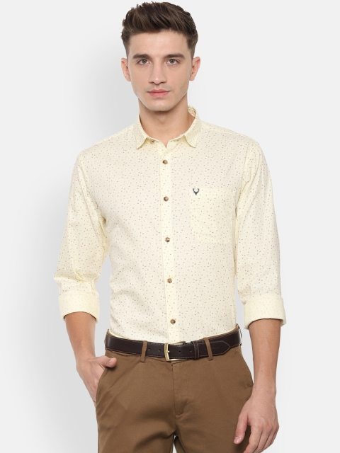 

Allen Solly Men Yellow Slim Fit Printed Casual Shirt