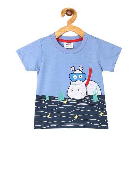 

Donuts Boys Blue Printed Round Neck T-shirt