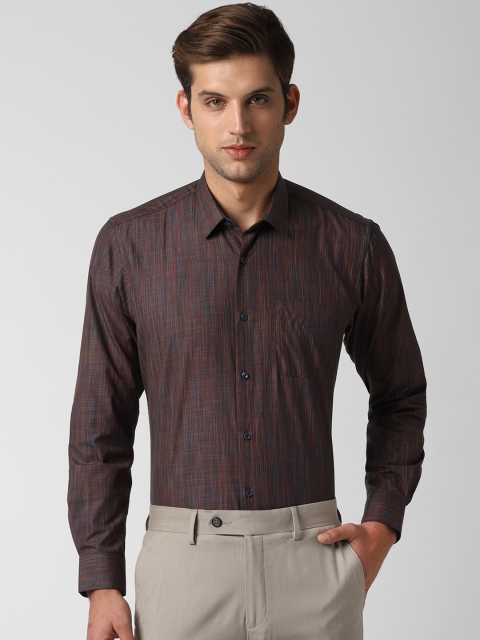 Men Brown Regular Fit Checked Formal Shirt