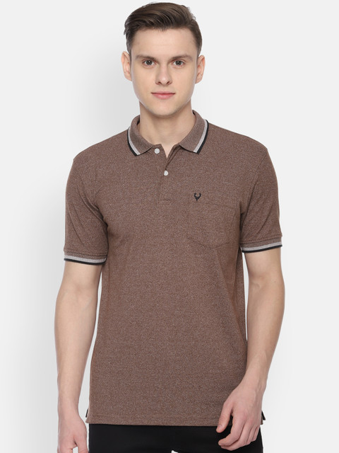 

Allen Solly Men Brown Striped Polo Collar T-shirt