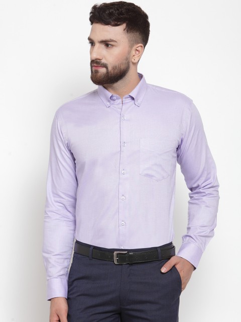 

Hancock Men Lavender Slim Fit Solid Formal Shirt